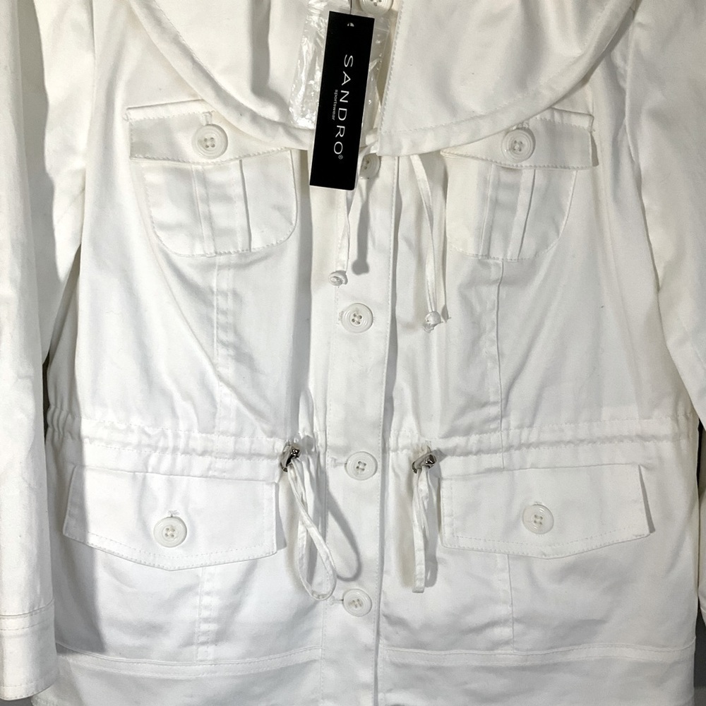 Sandro sportswear white utility jacket new with tags sizeSmall - Picture 3 of 6